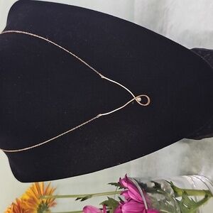 1977 Avon 1/20 14KGF Gold Filled .01 carat Genuine Diamond Loop Necklace Chain